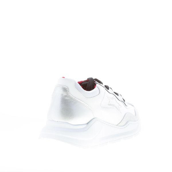 ISHIKAWA donna sneaker TOKYO 1647 in pelle BIANCO più argento - immagine 3