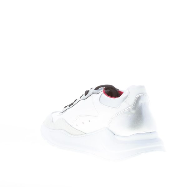 ISHIKAWA donna sneaker TOKYO 1647 in pelle BIANCO più argento - immagine 4
