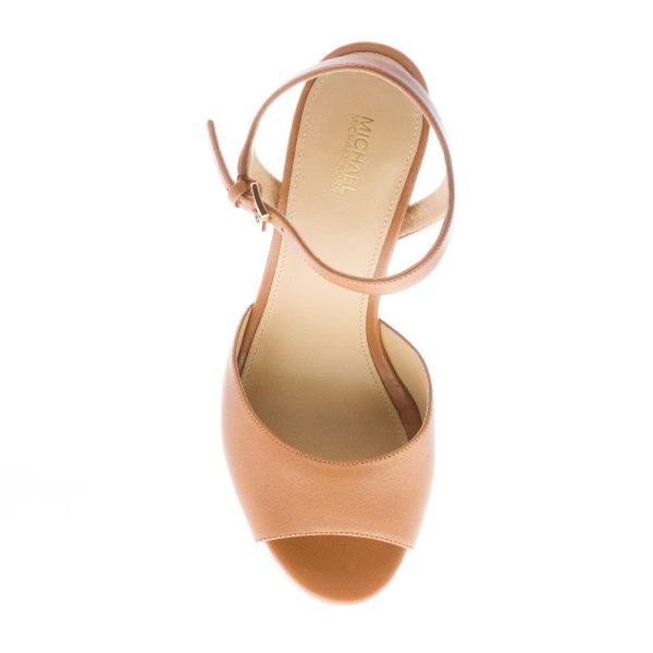 MICHAEL KORS donna sandalo Bennet Platform in pelle CUOIO con cinturino. Tacco 13 - immagine 7