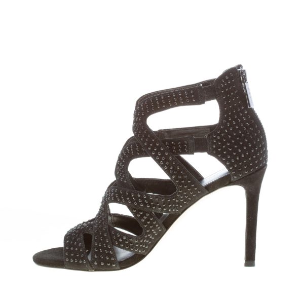 MICHAEL KORS donna sandalo Annalee a fasce incrociate in camoscio NERO con strass. Tacco 9,5 - immagine 5