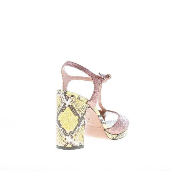 L'AUTRE CHOSE donna sandalo a design T-strap in pelle craquelè ROSA ANTICO. Tacco 10 cm - immagine 3