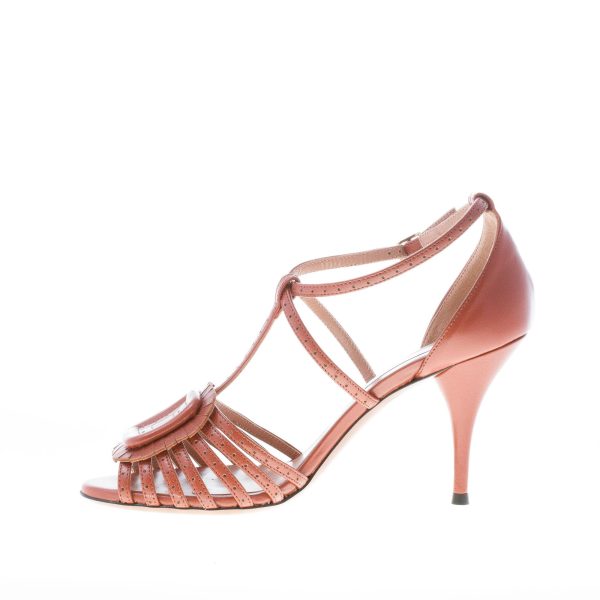 L'AUTRE CHOSE donna sandalo T strap chiuso dietro in pelle MARRONE. Tacco 9 cm - immagine 5