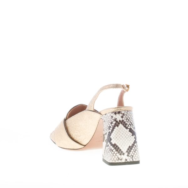 L'AUTRE CHOSE donna sandalo in pelle craquelè BRONZO con fascia e stampa rettile. Tacco 9 cm - immagine 4