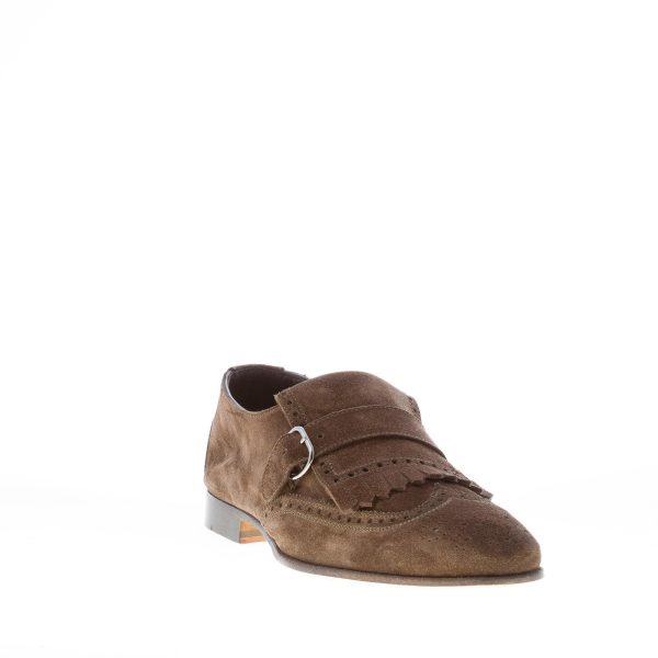 MIGLIORE uomo pantofola in camoscio VERDE con maxi frangia - immagine 2