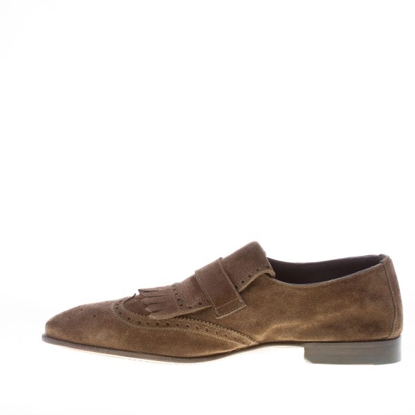 MIGLIORE uomo pantofola in camoscio VERDE con maxi frangia - immagine 5