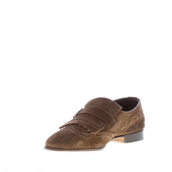 MIGLIORE uomo pantofola in camoscio VERDE con maxi frangia - immagine 6