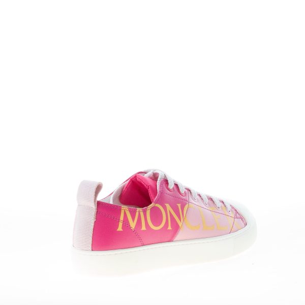 MONCLER donna sneaker Linda in pelle bicolore ROSA con maxi logo - immagine 3