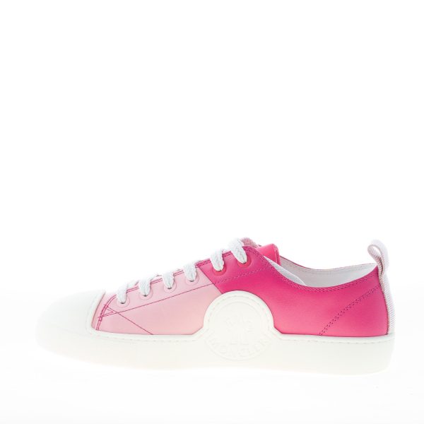 MONCLER donna sneaker Linda in pelle bicolore ROSA con maxi logo - immagine 5