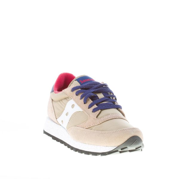 SAUCONY uomo sneaker Jazz Original  in nylon e camoscio BEIGE più bianco - immagine 2