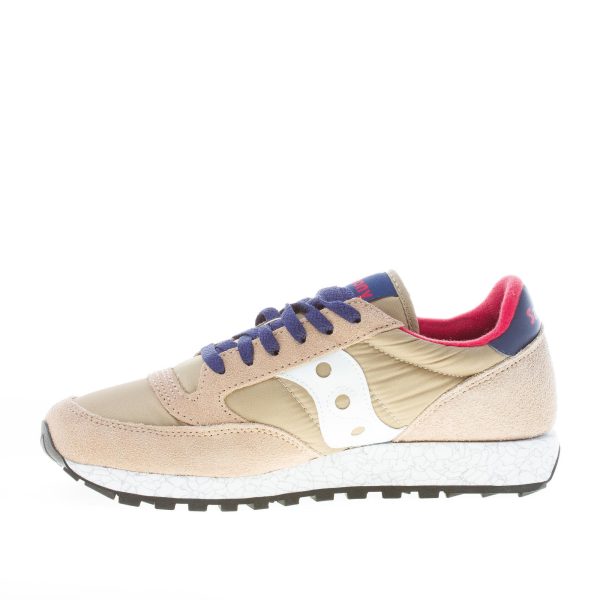 SAUCONY uomo sneaker Jazz Original  in nylon e camoscio BEIGE più bianco - immagine 5