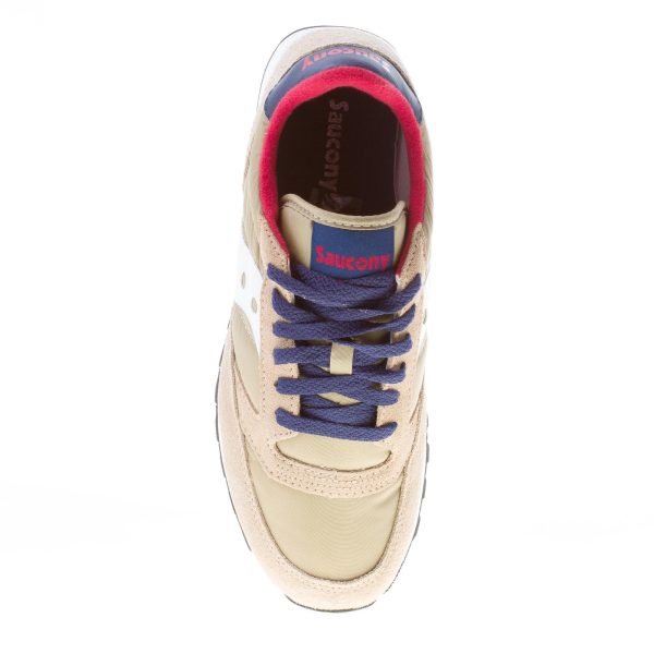 SAUCONY uomo sneaker Jazz Original  in nylon e camoscio BEIGE più bianco - immagine 7