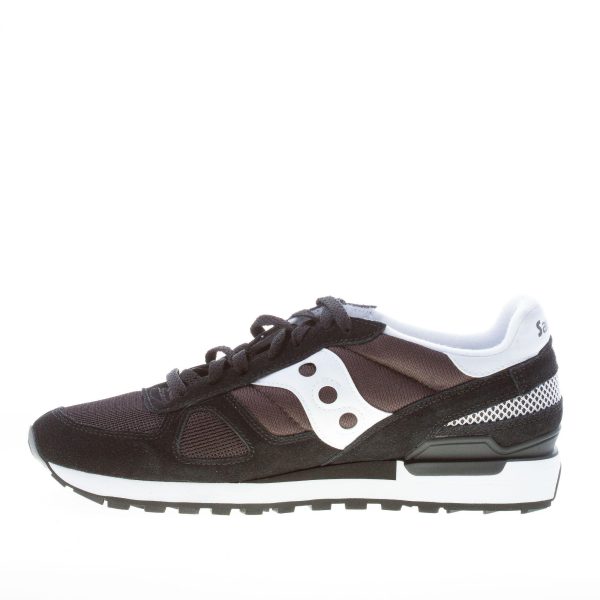 SAUCONY uomo sneaker Shadow Original in tessuto e camoscio NERO più bianco - immagine 5