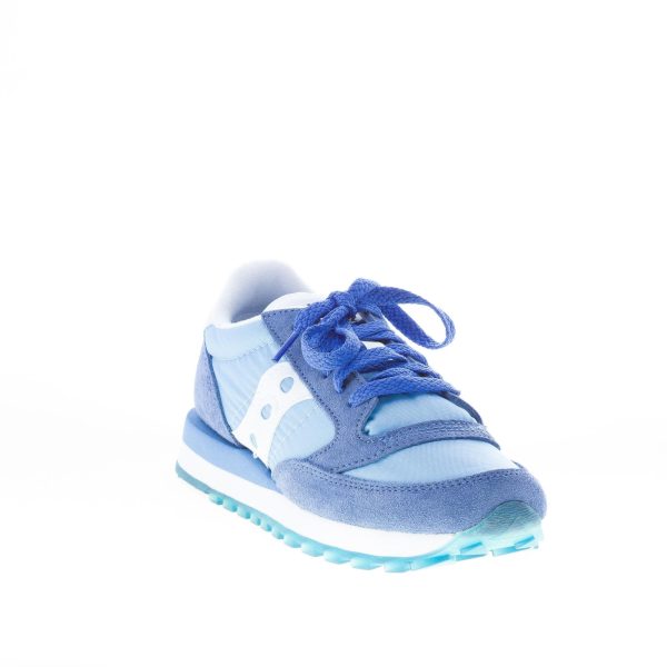 SAUCONY donna sneaker Jazz Original in nylon e camoscio BLU denim e bianco - immagine 2