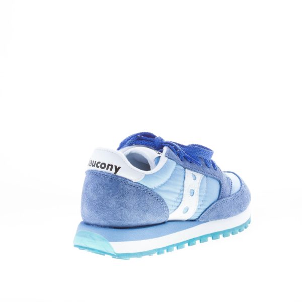 SAUCONY donna sneaker Jazz Original in nylon e camoscio BLU denim e bianco - immagine 3