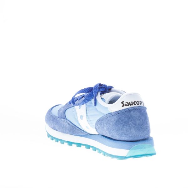 SAUCONY donna sneaker Jazz Original in nylon e camoscio BLU denim e bianco - immagine 4