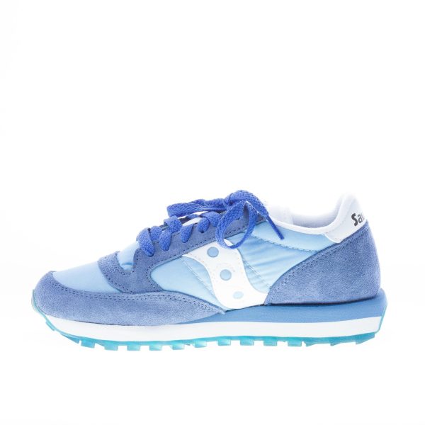 SAUCONY donna sneaker Jazz Original in nylon e camoscio BLU denim e bianco - immagine 5
