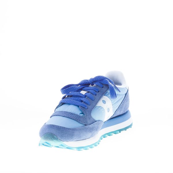 SAUCONY donna sneaker Jazz Original in nylon e camoscio BLU denim e bianco - immagine 6