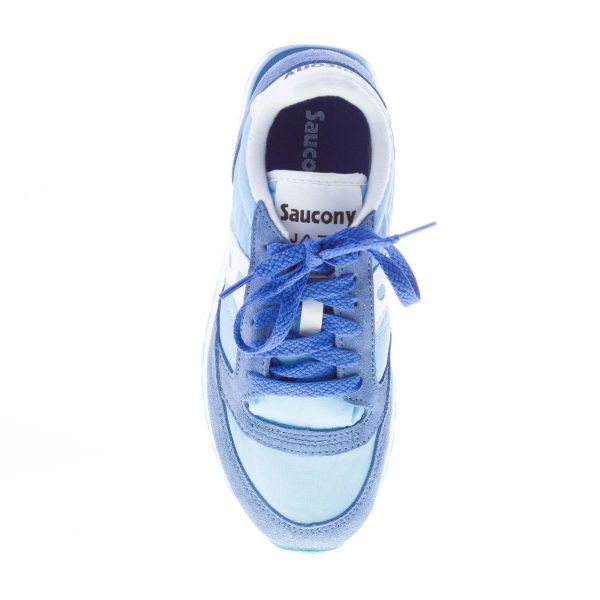 SAUCONY donna sneaker Jazz Original in nylon e camoscio BLU denim e bianco - immagine 7