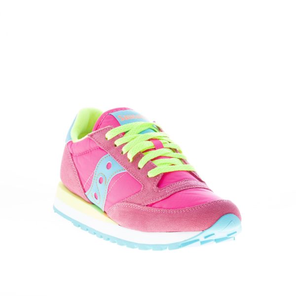 SAUCONY donna Jazz sneaker in camoscio e nylon ROSA più giallo e azzurro - immagine 2