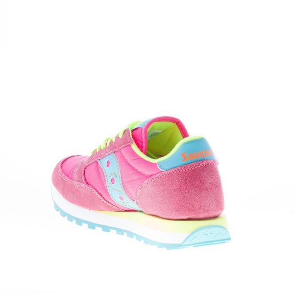 SAUCONY donna Jazz sneaker in camoscio e nylon ROSA più giallo e azzurro - immagine 4