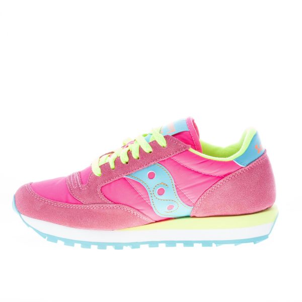 SAUCONY donna Jazz sneaker in camoscio e nylon ROSA più giallo e azzurro - immagine 5