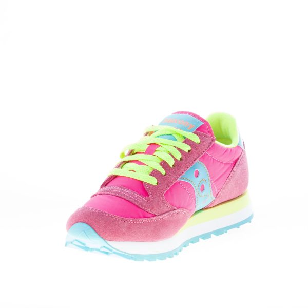 SAUCONY donna Jazz sneaker in camoscio e nylon ROSA più giallo e azzurro - immagine 6