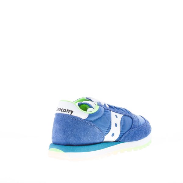 SAUCONY uomo sneaker Jazz Original  in nylon e camoscio BLU più lime - immagine 3
