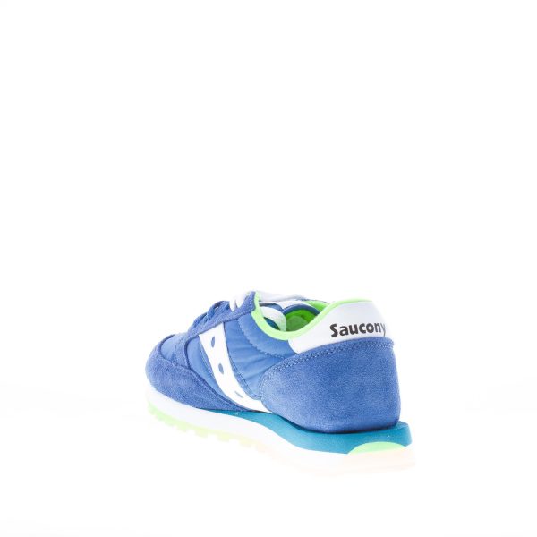 SAUCONY uomo sneaker Jazz Original  in nylon e camoscio BLU più lime - immagine 4