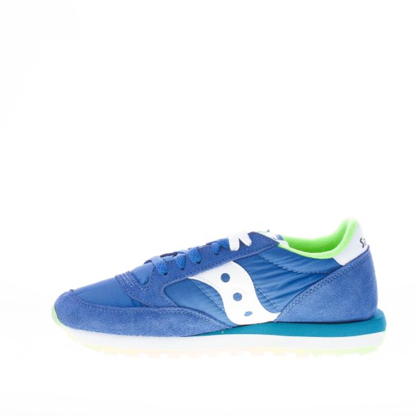 SAUCONY uomo sneaker Jazz Original  in nylon e camoscio BLU più lime - immagine 5