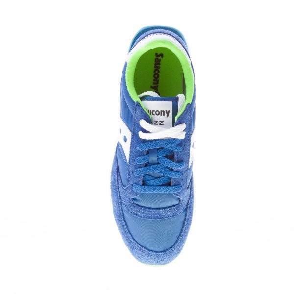 SAUCONY uomo sneaker Jazz Original  in nylon e camoscio BLU più lime - immagine 7