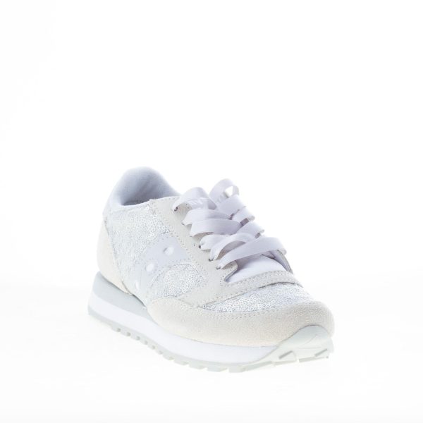 SAUCONY donna sneaker Jazz Original Limited in camoscio e tessuto BIANCO e GRIGIO con paillettes - immagine 2