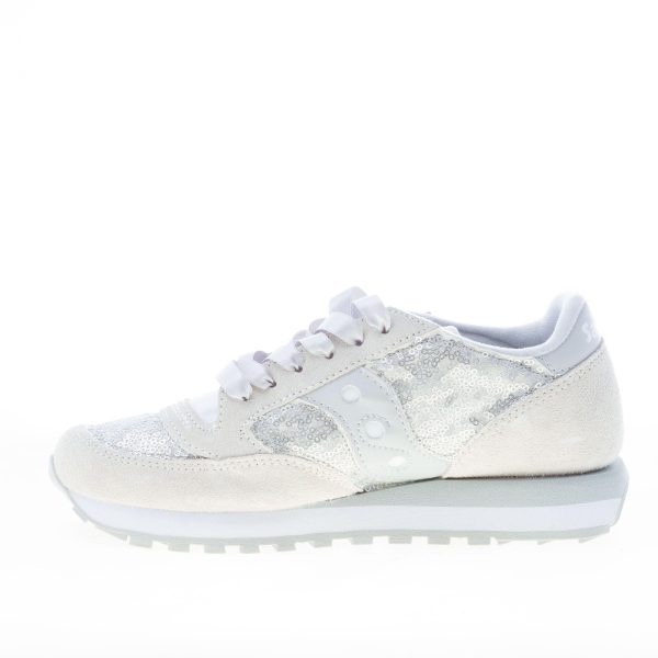 SAUCONY donna sneaker Jazz Original Limited in camoscio e tessuto BIANCO e GRIGIO con paillettes - immagine 5