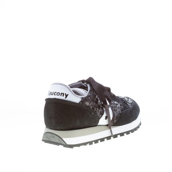 SAUCONY donna sneaker Jazz Original Limited Edition in camoscio NERO più bianco con paillettes - immagine 3
