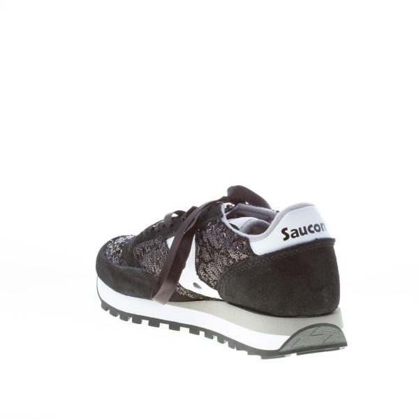 SAUCONY donna sneaker Jazz Original Limited Edition in camoscio NERO più bianco con paillettes - immagine 4