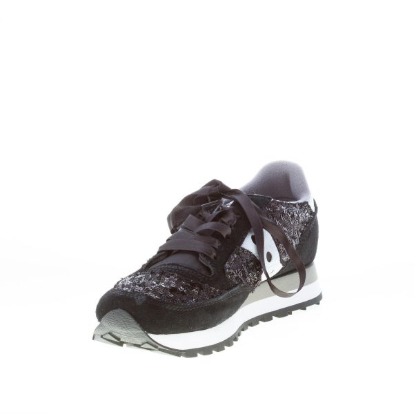 SAUCONY donna sneaker Jazz Original Limited Edition in camoscio NERO più bianco con paillettes - immagine 6