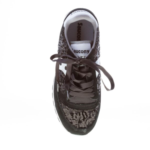 SAUCONY donna sneaker Jazz Original Limited Edition in camoscio NERO più bianco con paillettes - immagine 7