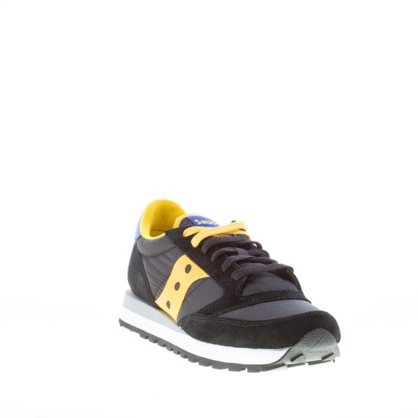 SAUCONY uomo sneaker Jazz Original  in nylon e camoscio NERO più giallo - immagine 2