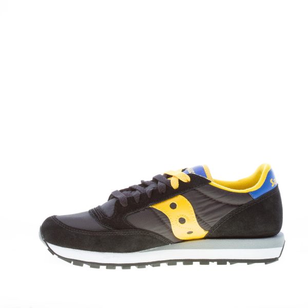 SAUCONY uomo sneaker Jazz Original  in nylon e camoscio NERO più giallo - immagine 5