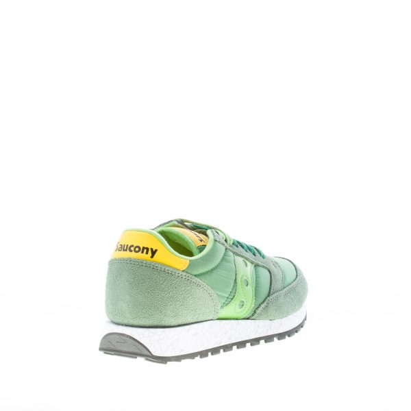 SAUCONY uomo sneaker Jazz Original  in nylon e camoscio VERDE più giallo - immagine 3
