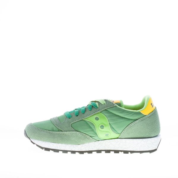 SAUCONY uomo sneaker Jazz Original  in nylon e camoscio VERDE più giallo - immagine 5