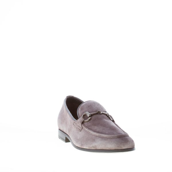 FABRIZIO SILENZI uomo mocassino artigianale in camoscio ANTRACITE con morsetto - immagine 2