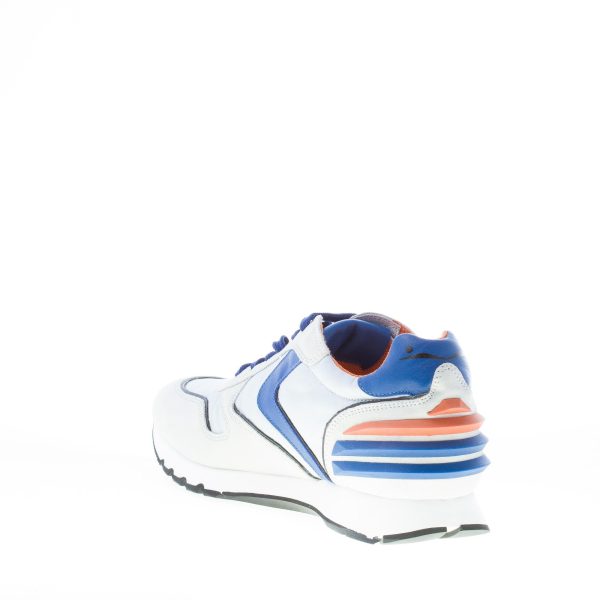 VOILE BLANCHE uomo sneaker LIAM POWER in camoscio tessuto e pelle BIANCO e blu - immagine 4