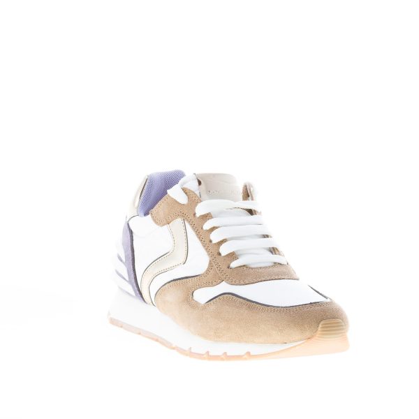 VOILE BLANCHE donna sneaker JULIA POWER in camoscio e tessuto TORTORA e BIANCO - immagine 2