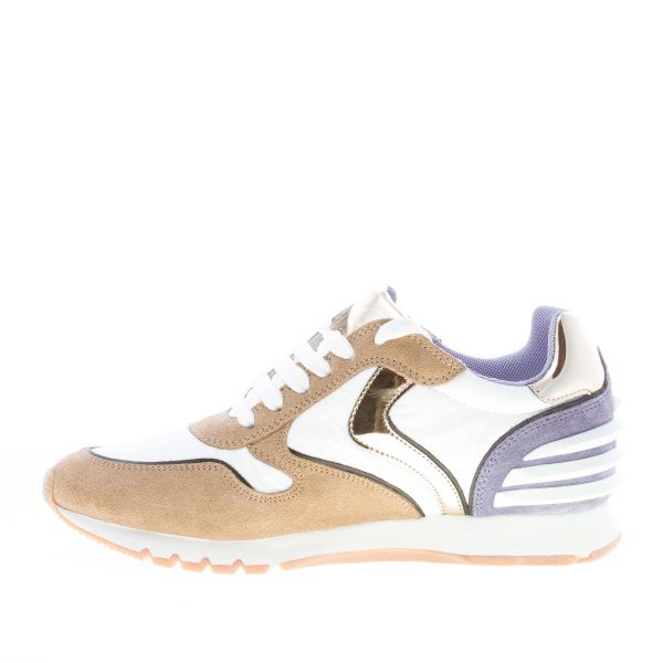 VOILE BLANCHE donna sneaker JULIA POWER in camoscio e tessuto TORTORA e BIANCO - immagine 5