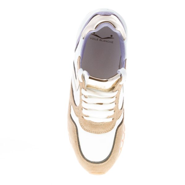 VOILE BLANCHE donna sneaker JULIA POWER in camoscio e tessuto TORTORA e BIANCO - immagine 7