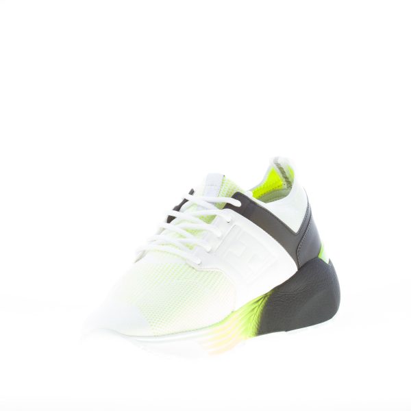 HOGAN uomo Active One sneaker in tessuto tecnico elasticizzato e pelle BIANCO NERO E GIALLO - immagine 6