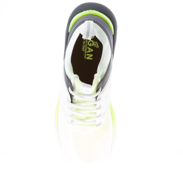 HOGAN uomo Active One sneaker in tessuto tecnico elasticizzato e pelle BIANCO NERO E GIALLO - immagine 7