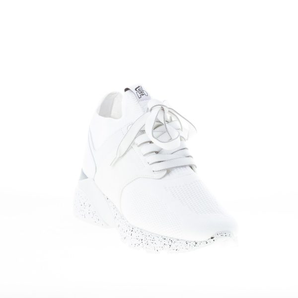 HOGAN donna Active One sneaker calzino in tessuto a rete e pelle BIANCO con suola marmo - immagine 2