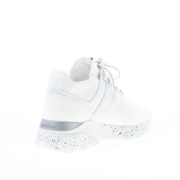 HOGAN donna Active One sneaker calzino in tessuto a rete e pelle BIANCO con suola marmo - immagine 3