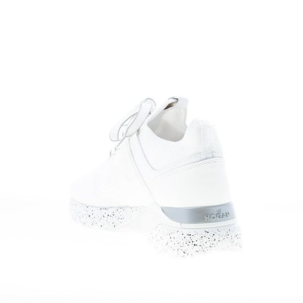 HOGAN donna Active One sneaker calzino in tessuto a rete e pelle BIANCO con suola marmo - immagine 4